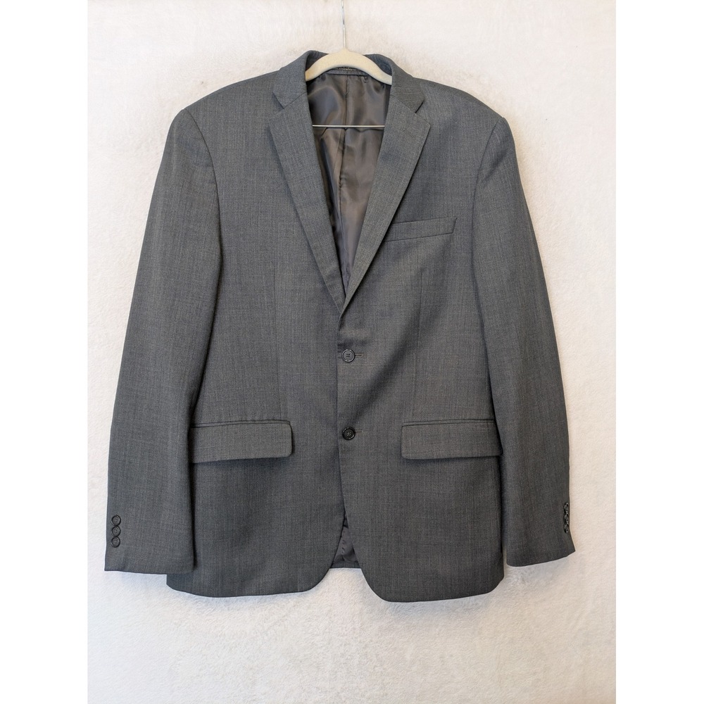 Finchley Jim Slim Fit Blazer Men's 40L Grey Wool Blend Two Button Suit Jacket